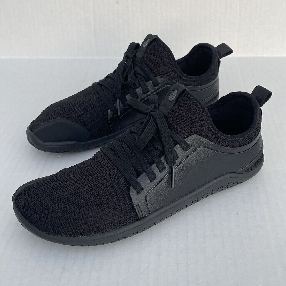 Vivobarefoot Womens Kasana Knit & Leather Black Minimalist Barefoot Shoes 8 EU39